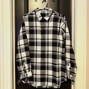 NEW! Black and White Plaid Button Down Shirt